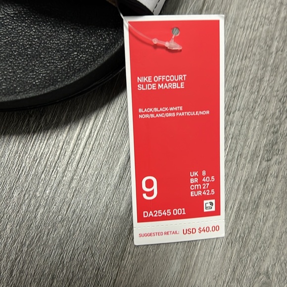 Nike off court marble Men’s Black and White Slide Sandals/ size 9 - Picture 5 of 7